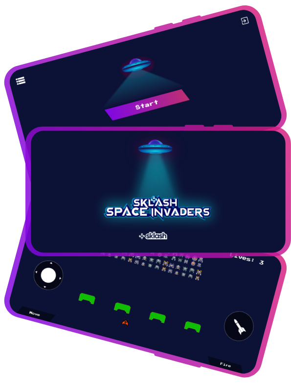 Space Invaders on Sklash mobile gaming platform