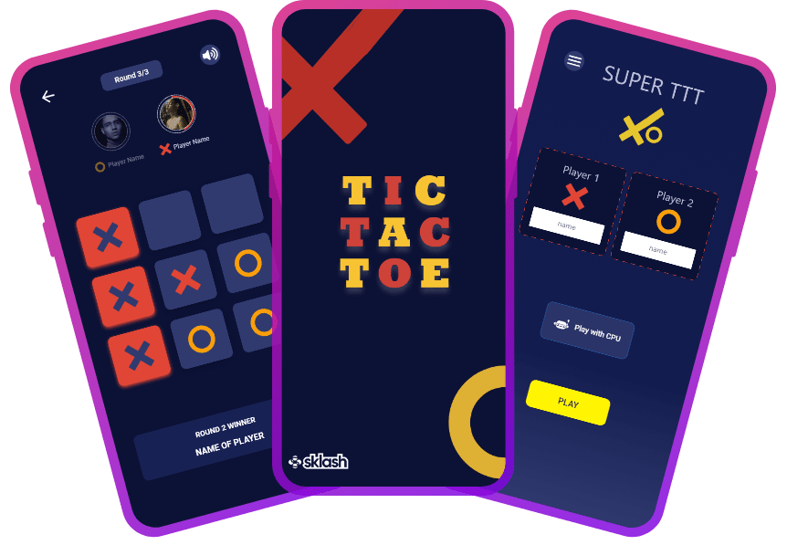 Tic Tac Toe game on Sklash mobile gaming platform